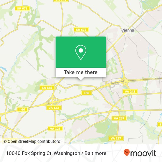 Mapa de 10040 Fox Spring Ct, Oakton, VA 22124