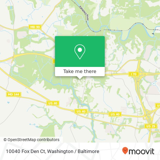 Mapa de 10040 Fox Den Ct, Ellicott City, MD 21042