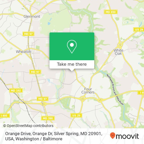 Orange Drive, Orange Dr, Silver Spring, MD 20901, USA map