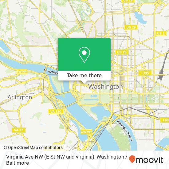 Mapa de Virginia Ave NW (E St NW and virginia), Washington, DC 20052