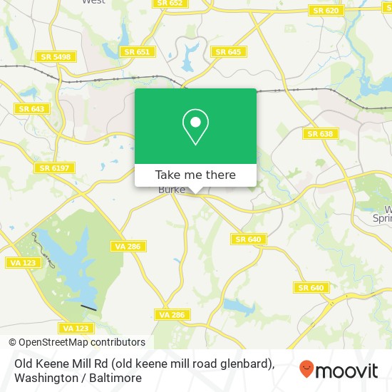 Mapa de Old Keene Mill Rd (old keene mill road glenbard), Burke, VA 22015