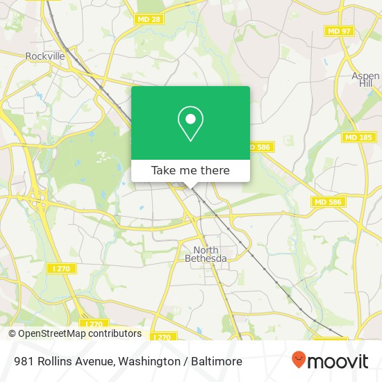 Mapa de 981 Rollins Avenue, 981 Rollins Ave, Rockville, MD 20852, USA