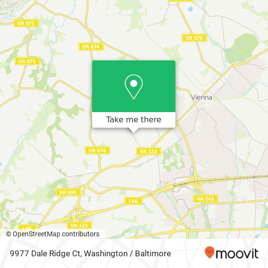 Mapa de 9977 Dale Ridge Ct, Vienna, VA 22181