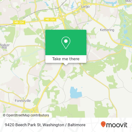 Mapa de 9420 Beech Park St, Capitol Heights, MD 20743