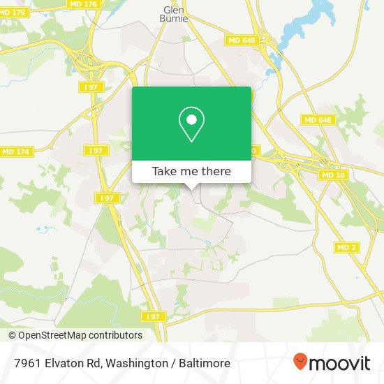 Mapa de 7961 Elvaton Rd, Glen Burnie, MD 21061