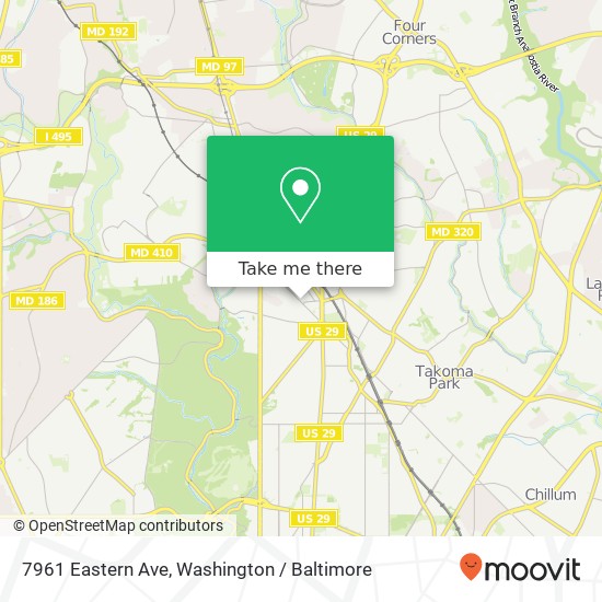 Mapa de 7961 Eastern Ave, Silver Spring, MD 20910