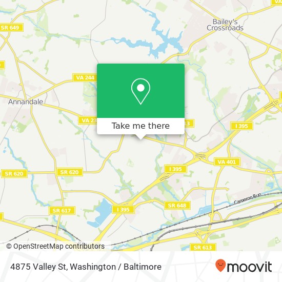 Mapa de 4875 Valley St, Alexandria, VA 22312