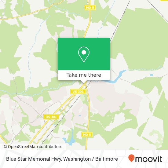 Mapa de Blue Star Memorial Hwy, Waldorf, MD 20601