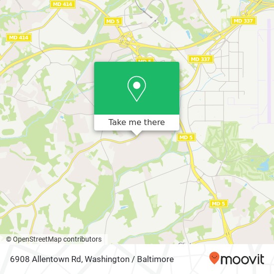 Mapa de 6908 Allentown Rd, Temple Hills, MD 20748