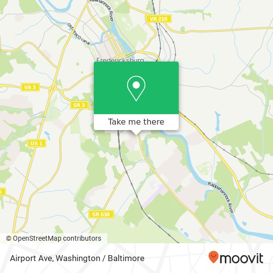 Mapa de Airport Ave, Fredericksburg, VA 22401