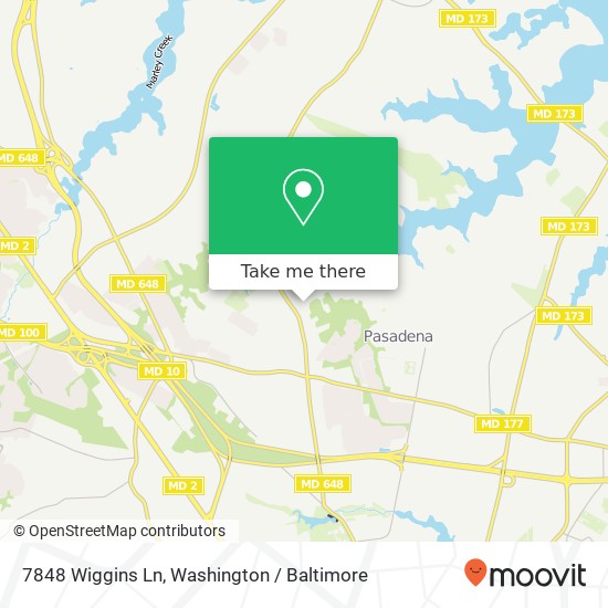 Mapa de 7848 Wiggins Ln, Pasadena, MD 21122