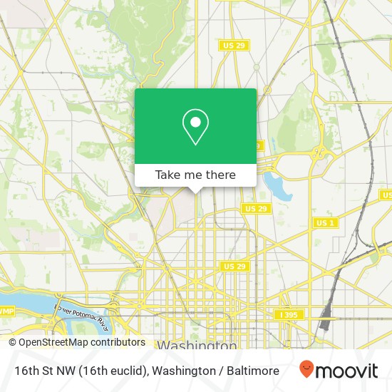 Mapa de 16th St NW (16th euclid), Washington, DC 20009