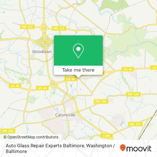 Mapa de Auto Glass Repair Experts Baltimore, 5505 Johnnycake Rd