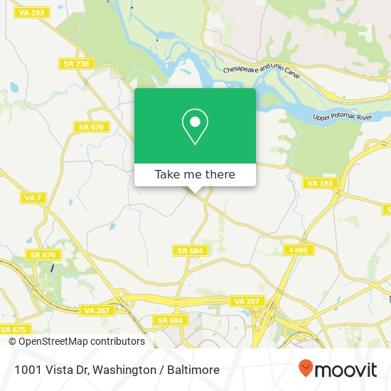 Mapa de 1001 Vista Dr, McLean, VA 22102