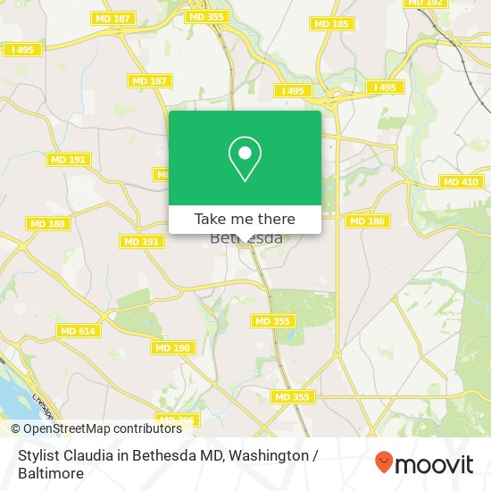 Mapa de Stylist Claudia in Bethesda MD, 4711 Montgomery Ln