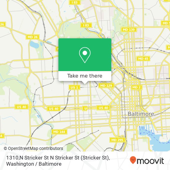 1310,N Stricker St N Stricker St (Stricker St), Baltimore, MD 21217 map