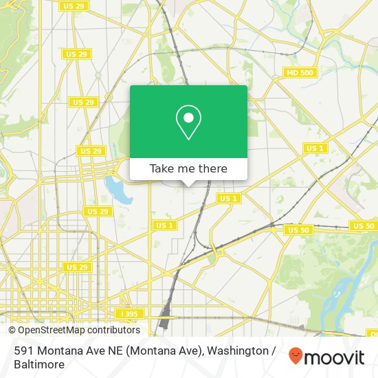 Mapa de 591 Montana Ave NE (Montana Ave), Washington, DC 20017