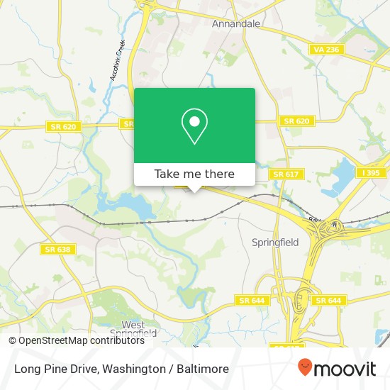 Mapa de Long Pine Drive, Long Pine Dr, North Springfield, VA 22151, USA