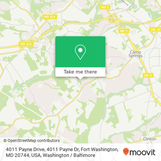 Mapa de 4011 Payne Drive, 4011 Payne Dr, Fort Washington, MD 20744, USA