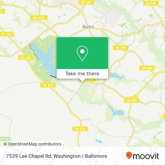 Mapa de 7539 Lee Chapel Rd, Fairfax Station, VA 22039