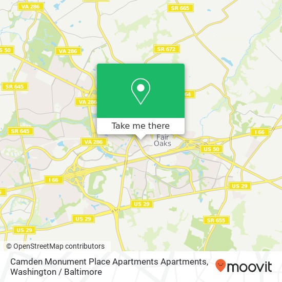Mapa de Camden Monument Place Apartments Apartments, 12152 Monument Dr
