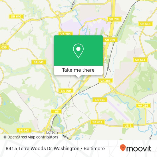 Mapa de 8415 Terra Woods Dr, Springfield, VA 22153