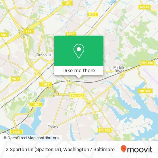 Mapa de 2 Sparton Ln (Sparton Dr), Essex, MD 21221