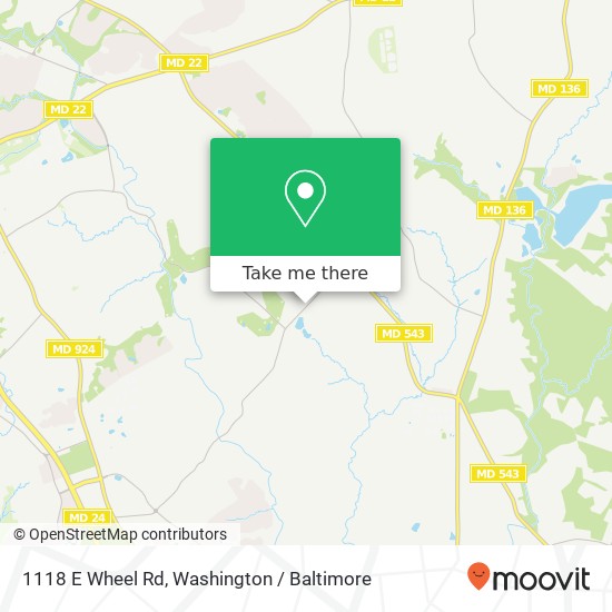 Mapa de 1118 E Wheel Rd, Bel Air, MD 21015