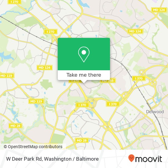 Mapa de W Deer Park Rd, Gaithersburg, MD 20877