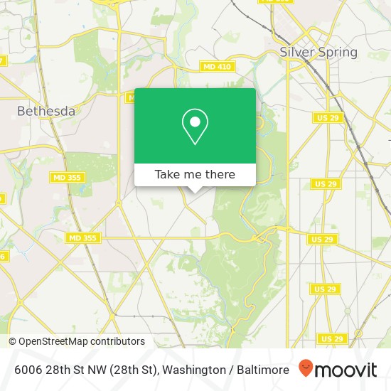 Mapa de 6006 28th St NW (28th St), Washington (Washington DC), DC 20015