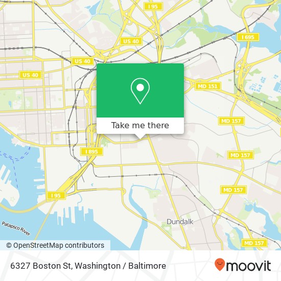 Mapa de 6327 Boston St, Baltimore, MD 21224