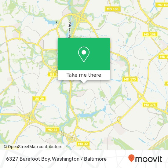 Mapa de 6327 Barefoot Boy, Columbia, MD 21045