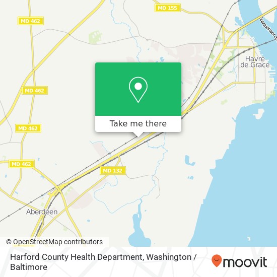 Mapa de Harford County Health Department