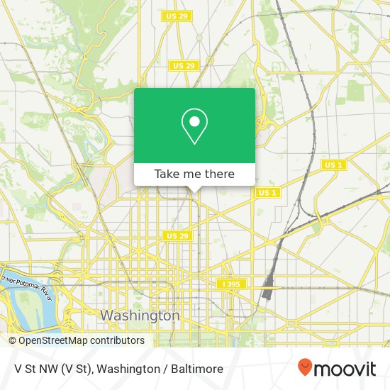 V St NW (V St), Washington, DC 20001 map