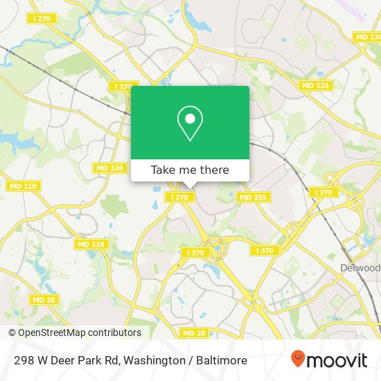 Mapa de 298 W Deer Park Rd, Gaithersburg, MD 20877