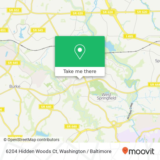 6204 Hidden Woods Ct, Springfield, VA 22152 map