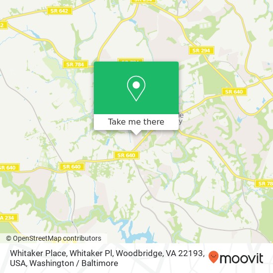 Whitaker Place, Whitaker Pl, Woodbridge, VA 22193, USA map