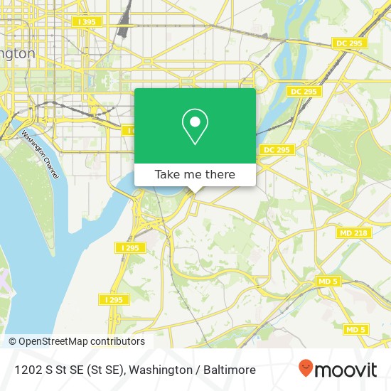Mapa de 1202 S St SE (St SE), Washington (WASHINGTON), DC 20020