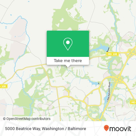 Mapa de 5000 Beatrice Way, Columbia, MD 21044