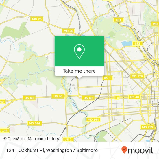 Mapa de 1241 Oakhurst Pl, Baltimore, MD 21216