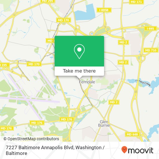 Mapa de 7227 Baltimore Annapolis Blvd, Glen Burnie, MD 21061