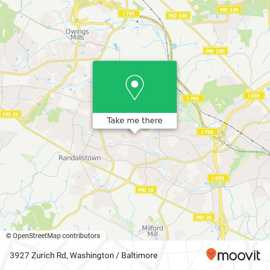 Mapa de 3927 Zurich Rd, Randallstown, MD 21133