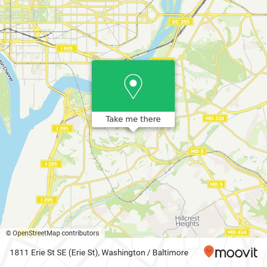 Mapa de 1811 Erie St SE (Erie St), Washington, DC 20020