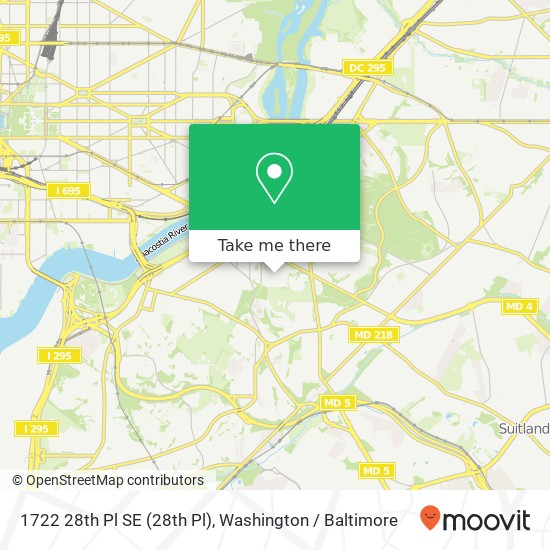 1722 28th Pl SE (28th Pl), Washington, DC 20020 map