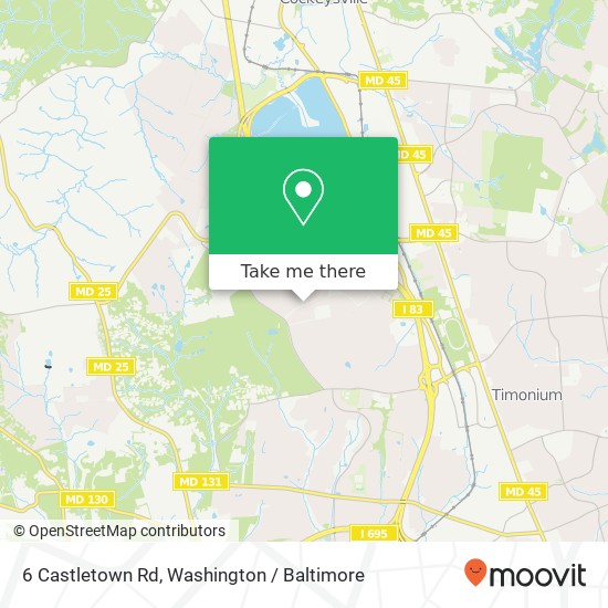 Mapa de 6 Castletown Rd, Lutherville Timonium, MD 21093