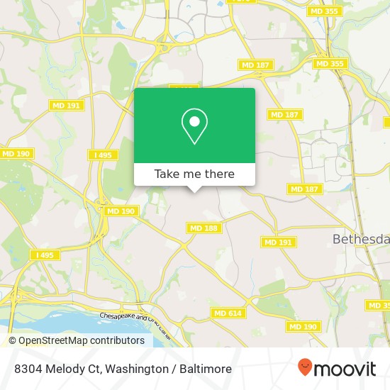 Mapa de 8304 Melody Ct, Bethesda, MD 20817