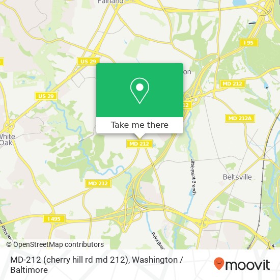 Mapa de MD-212 (cherry hill rd md 212), Hyattsville, MD 20783