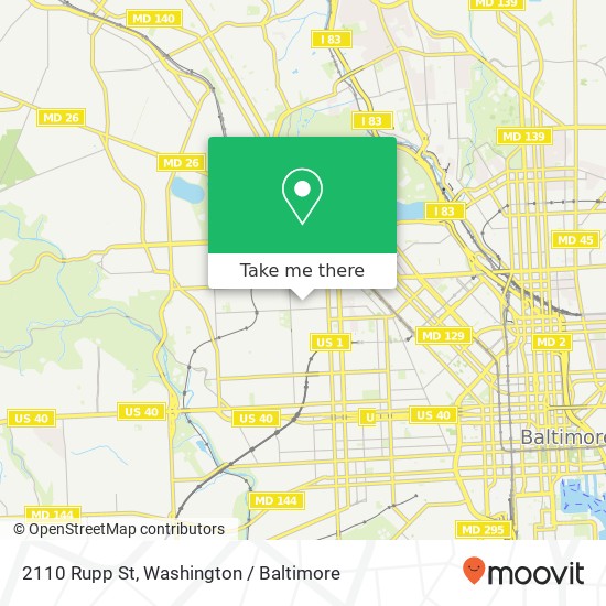 Mapa de 2110 Rupp St, Baltimore, MD 21217