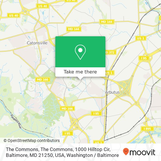 The Commons, The Commons, 1000 Hilltop Cir, Baltimore, MD 21250, USA map