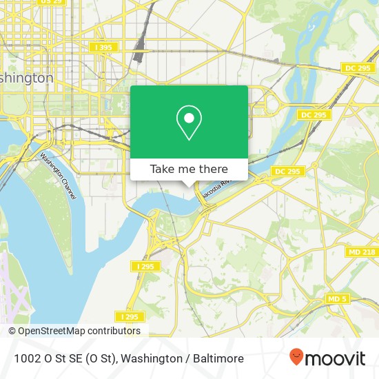 Mapa de 1002 O St SE (O St), Washington Navy Yard, DC 20374